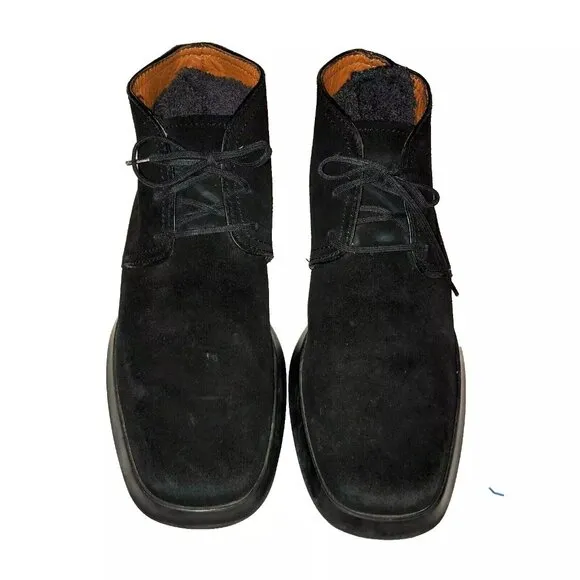 Tod's Suede Ankle Boot Driving Shoes Sz 8.5 Black Made in Italy Functional Sole