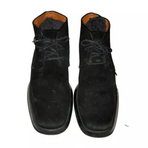 Tod's Suede Ankle Boot Driving Shoes Sz 8.5 Black Made in Italy Functional Sole