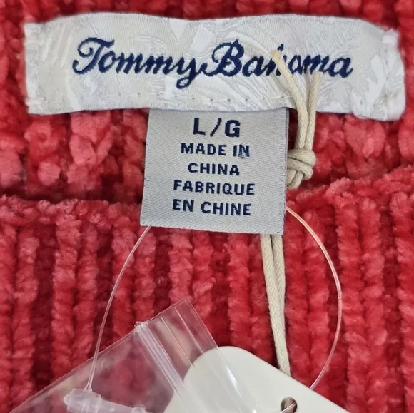 Tommy Bahama Island Luna Chenille Shell Stitch Boat-Neck Sweater in Calypso Pink