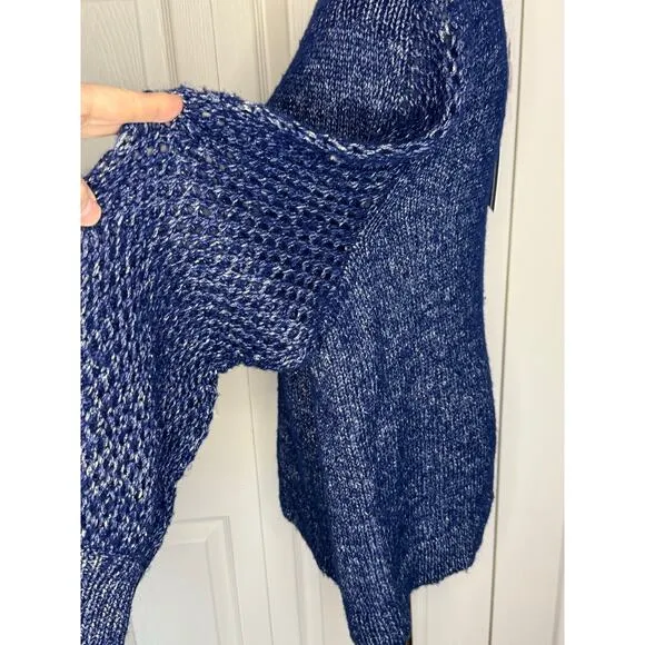 Tommy Bahama Sz XL Blue Pullover Boat Neck Shimmer Balloon Sleeve Sweater NWT