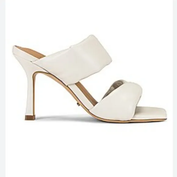 Tony Bianco heels Lucy Dove Nappa square open toe cream sz 7
