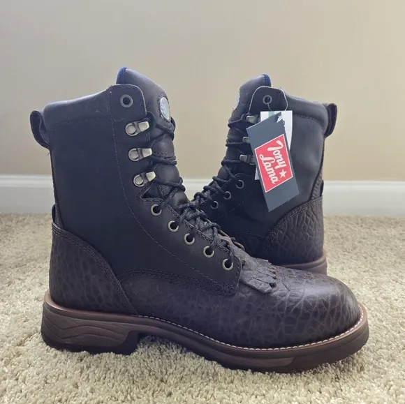 Tony Lama High Plains 8&quot; Work Boots Mens 8.5D Composite Toe