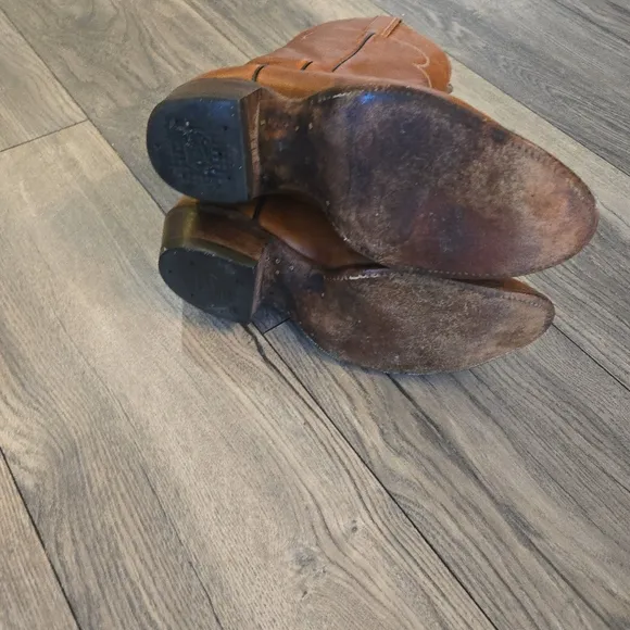 Tony Lama Men's Brown Leather Cowboy Boots 8.5 Uppers 10&quot;