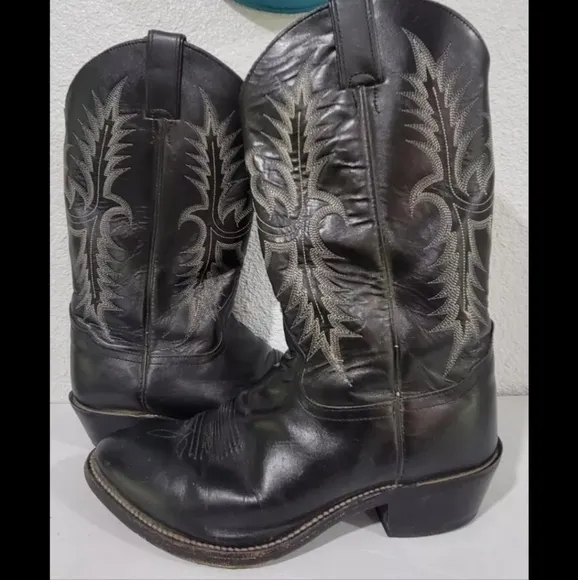 Tony Lama Vaquero 2993 Black Pampas Cowboy Boots,  Men's 9.5 EE