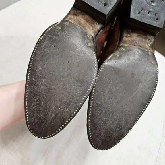 TONY‎ LAMA Vintage Leather Chestnut Cowboy Western Boots ALREADY BROKE IN sz 8