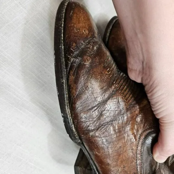 TONY‎ LAMA Vintage Leather Chestnut Cowboy Western Boots ALREADY BROKE IN sz 8