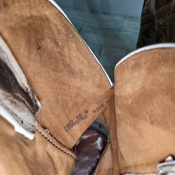 Tony Lama Western Boots 7960 10 D Reverse Quill Pull On Cowboy Boots