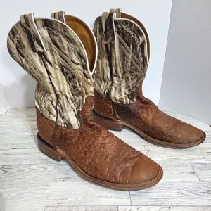 Tony Lama Western Boots 7960 10 D Reverse Quill Pull On Cowboy Boots