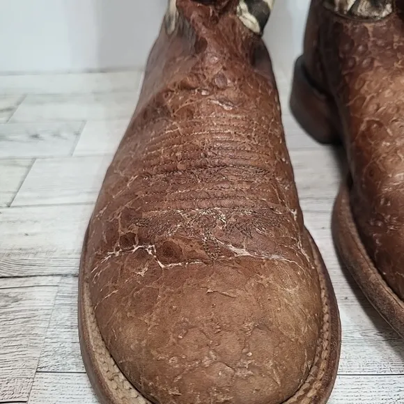 Tony Lama Western Boots 7960 10 D Reverse Quill Pull On Cowboy Boots