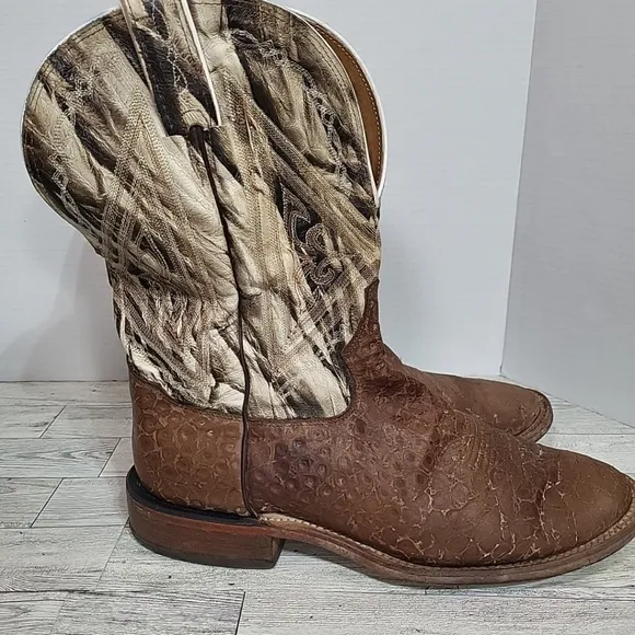 Tony Lama Western Boots 7960 10 D Reverse Quill Pull On Cowboy Boots