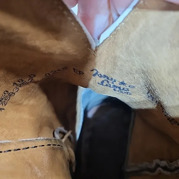 Tony Lama Western Boots 7960 10 D Reverse Quill Pull On Cowboy Boots