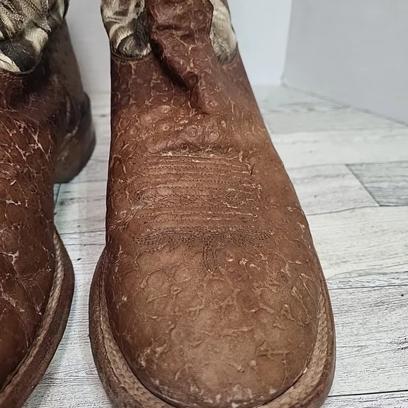 Tony Lama Western Boots 7960 10 D Reverse Quill Pull On Cowboy Boots