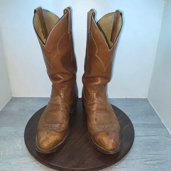 TONY LAMA Men’s Size 9 D Brown Soft Leather Western Cowboy Boots 5034