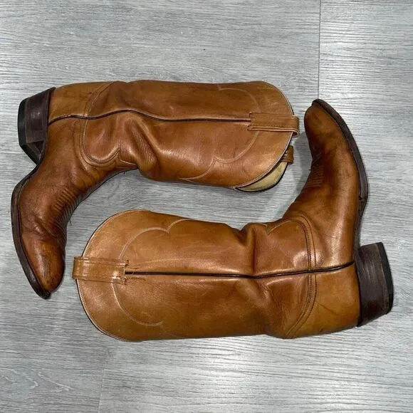TONY LAMA Men’s Size 9 D Brown Soft Leather Western Cowboy Boots 5034