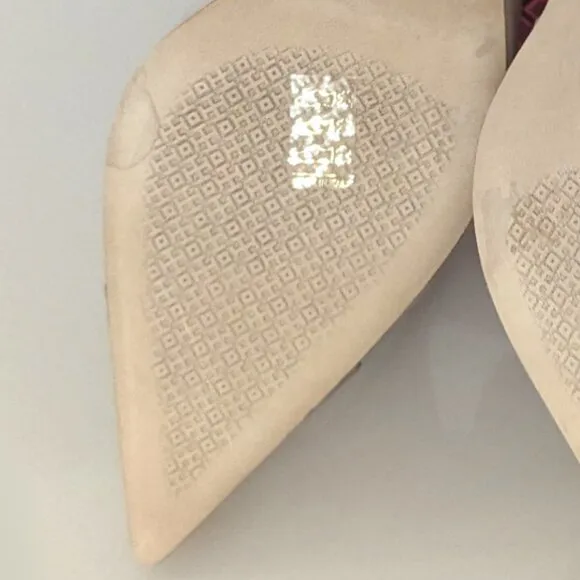 Tory Burch $448 PENELOPE 65MM CAP-TOE SLINGBACK PUMP LIGHT TAUPE Gold Toe 9.5