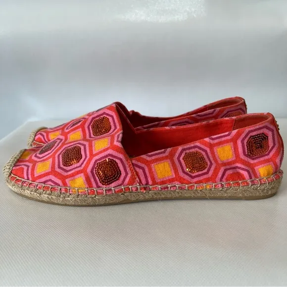Tory Burch Cecily Embellished Espadrille Slip On Shoes