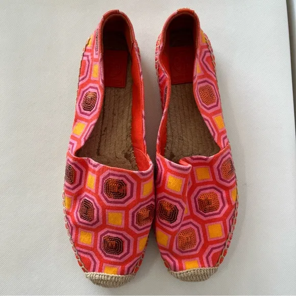 Tory Burch Cecily Embellished Espadrille Slip On Shoes