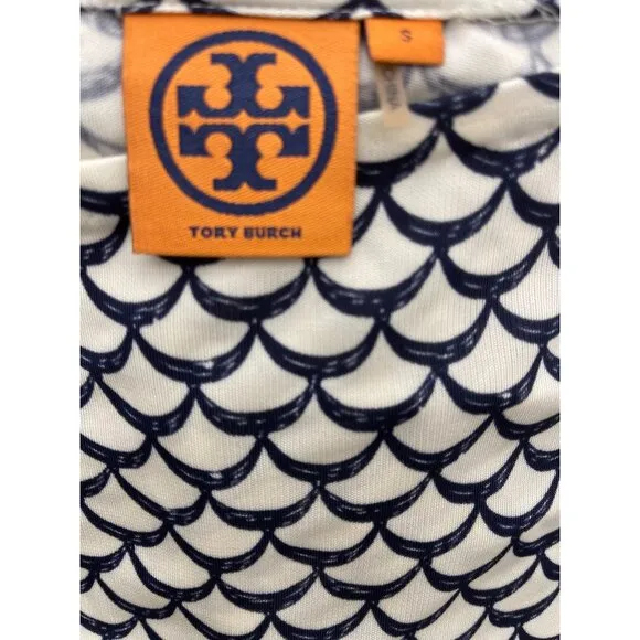 Tory Burch Justina Scallop Print Blouson Dress Size S