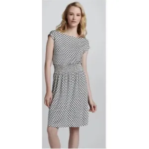 Tory Burch Justina Scallop Print Blouson Dress Size S