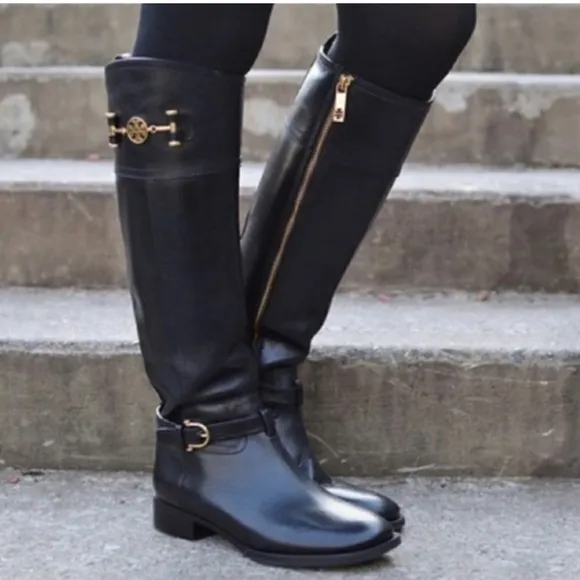 Tory Burch Women's Size 10 Nadine Elegant Black Riding Boots