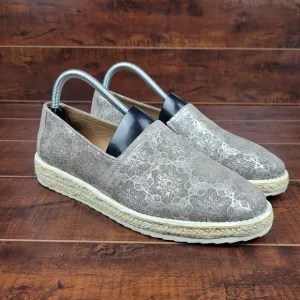 Trask Cailyn Metallic Leather Espadrille Platform Slip-On Shoes Womens Size 10