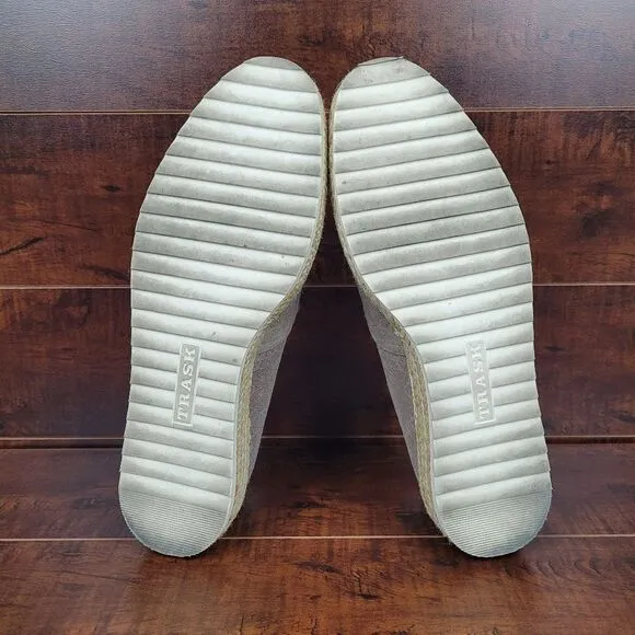 Trask Cailyn Metallic Leather Espadrille Platform Slip-On Shoes Womens Size 10