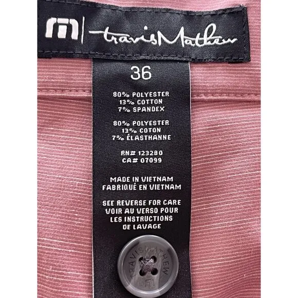 Travis Mathew Shorts Mens Size 36 Golf On A Boat Pockets Stretch