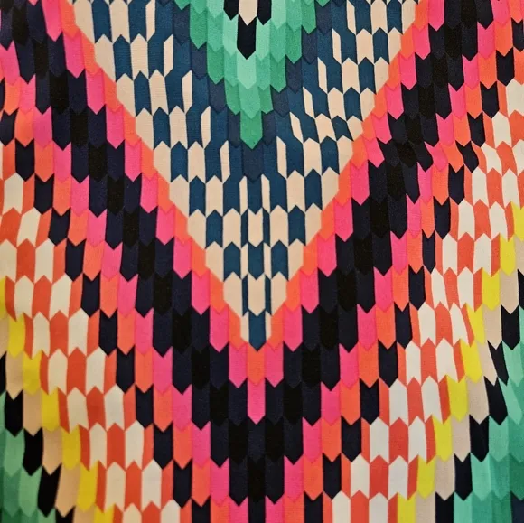 Trina Turk Beautiful Summer Multicolor Chevron Maxi Dress-Beach/ Resortwear