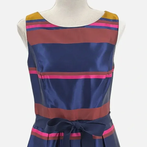 Trina Turk Sabra Shantung Sleeveless Dress in Stripes - Size 6