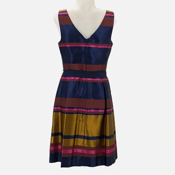 Trina Turk Sabra Shantung Sleeveless Dress in Stripes - Size 6