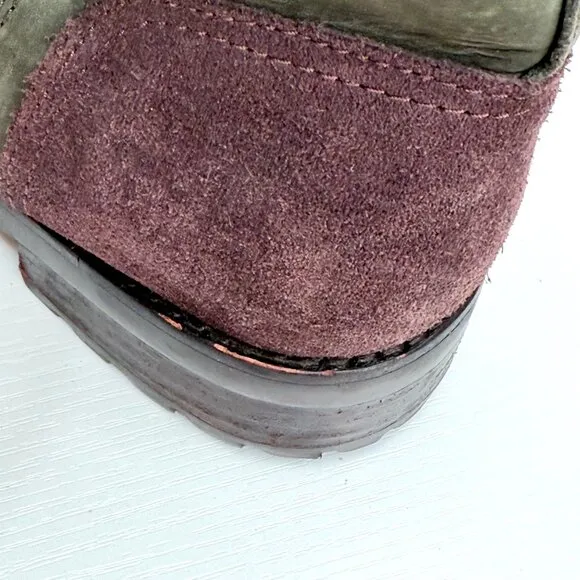UGG Australia Kilmer Suede Lace Up Moto Lined Ankle Boots Womens 10 Green