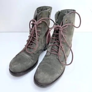 UGG Australia Kilmer Suede Lace Up Moto Lined Ankle Boots Womens 10 Green