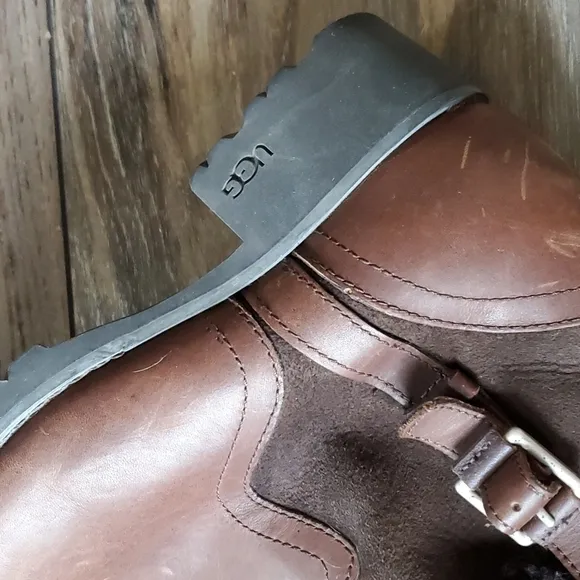 Ugg Australia Women Bellvue II Leather Ankle Booties shoes sz 7.5