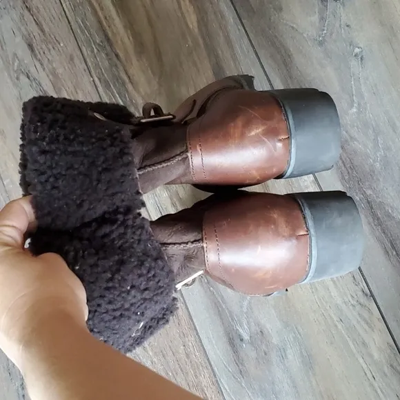 Ugg Australia Women Bellvue II Leather Ankle Booties shoes sz 7.5