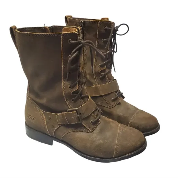 UGG Australia Women's Marela Convertible Combat Boots Dark Lace 10