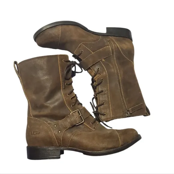 UGG Australia Women's Marela Convertible Combat Boots Dark Lace 10