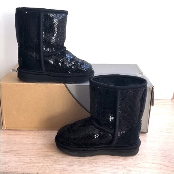 UGG Bailey Black Sequin Toddler Boots- SZ 7 C