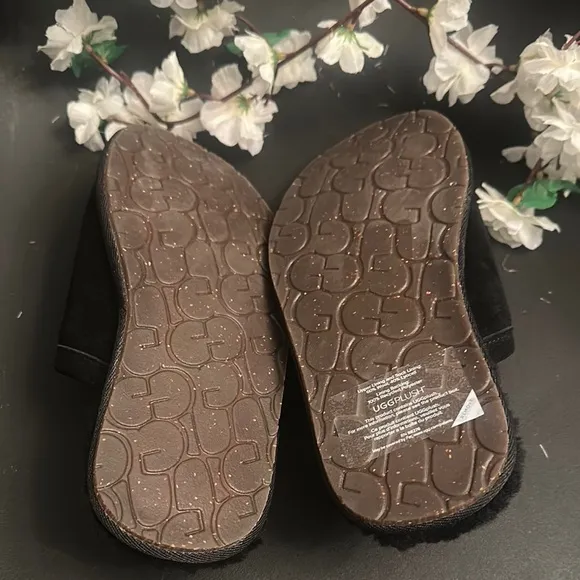 UGG Black Suede Slip-On Shoes