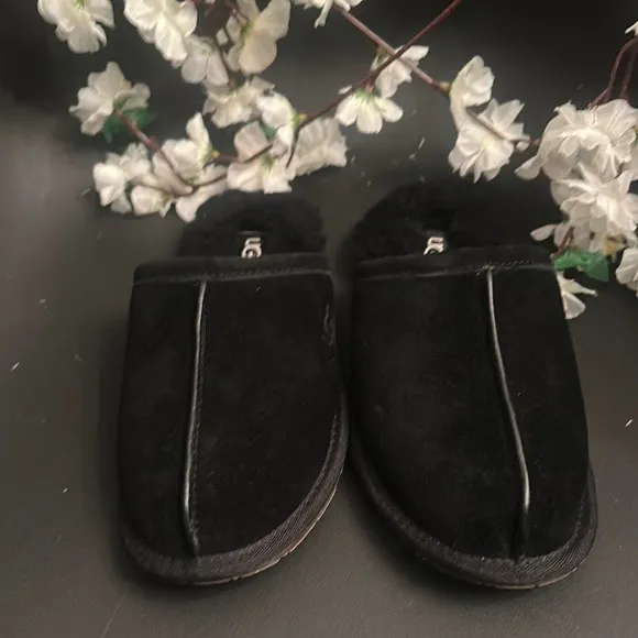UGG Black Suede Slip-On Shoes
