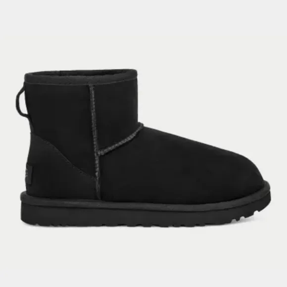UGG Classic mini ii boot, black, size 9 or 10, new in box