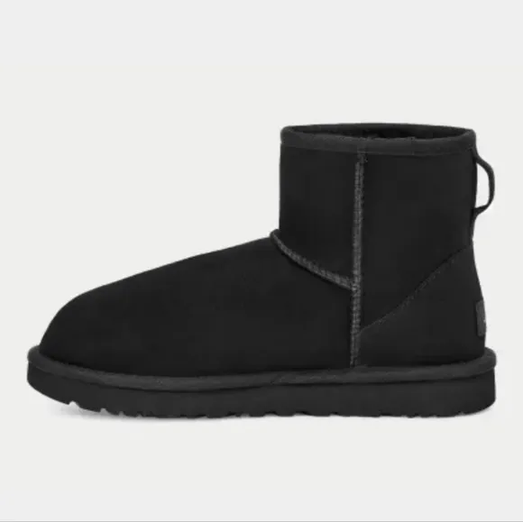 UGG Classic mini ii boot, black, size 9 or 10, new in box