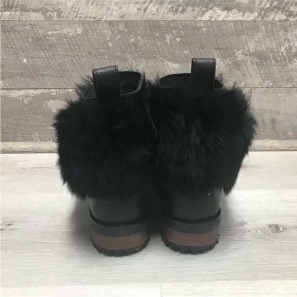 UGG Leather and Fur heeled Booties
