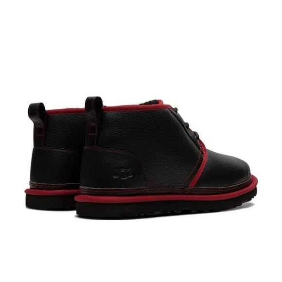 UGG Neumel M/1133777 BSRL Chukka Boots Men's Black Red Leather Comfort NR6898