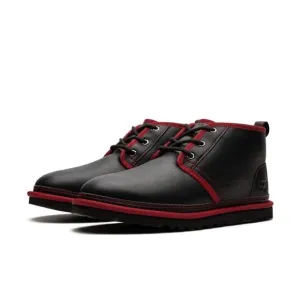 UGG Neumel M/1133777 BSRL Chukka Boots Men's Black Red Leather Comfort NR6898