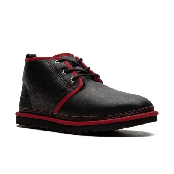UGG Neumel M/1133777 BSRL Chukka Boots Men's Black Red Leather Comfort NR6898