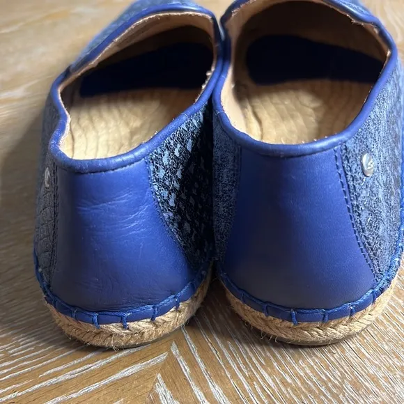 UGG SANDRINNE METALLIC BASKET RACING STRIPE BLUE SHOES 8