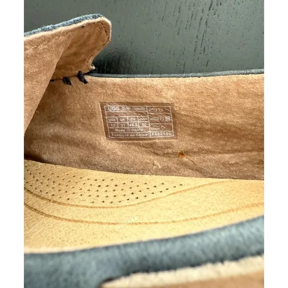 UGG Summer Moccasin Deck Boat Shoes Mens 12 Blue Leather Comfort Slip-On Preppy‎