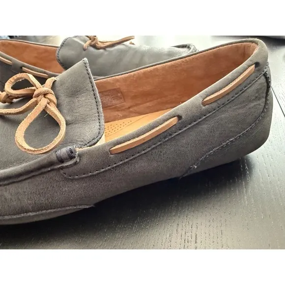 UGG Summer Moccasin Deck Boat Shoes Mens 12 Blue Leather Comfort Slip-On Preppy‎