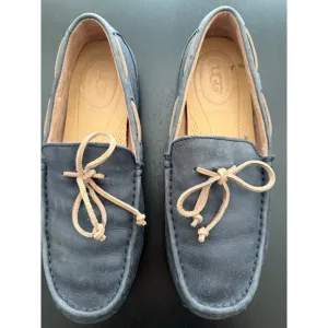 UGG Summer Moccasin Deck Boat Shoes Mens 12 Blue Leather Comfort Slip-On Preppy‎