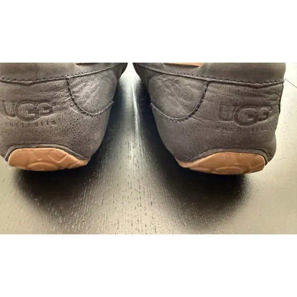 UGG Summer Moccasin Deck Boat Shoes Mens 12 Blue Leather Comfort Slip-On Preppy‎